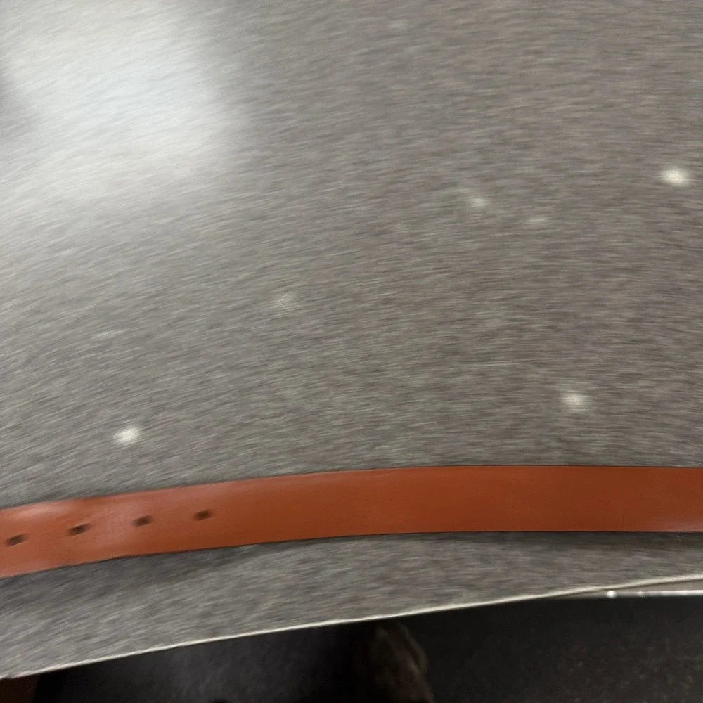 Coach Leather Belt Mens 36 Dark Brown Excellent Calfskin Solid Brass 5949